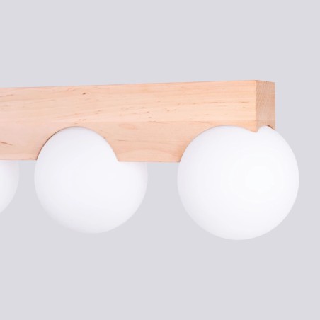 Ceiling light Liea, 4 lights, natural wood