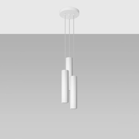 Pendant light Vaza, white, 3 lights, round ceiling rose