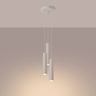 Pendant light Vaza, beige, 3 lights, round ceiling rose