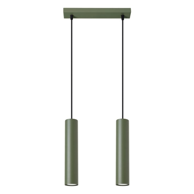 Pendant light Vaza, olive green, 2 lights