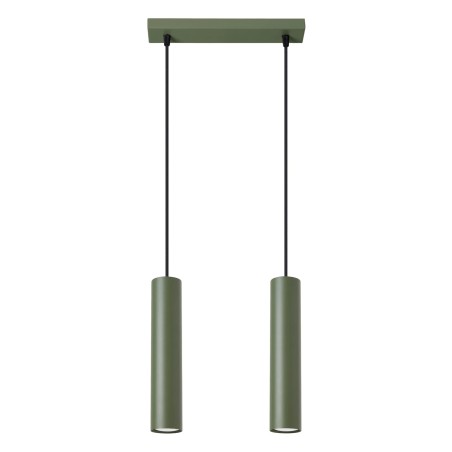 Pendant light Vaza, olive green, 2 lights