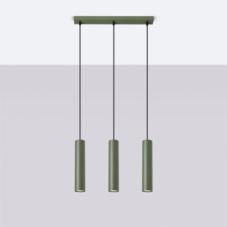 Pendant light Vaza,  olive green, 3 lights
