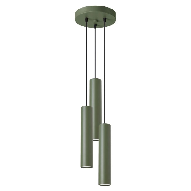 Pendant light Vaza,  olive green, 3 lights, round ceiling rose