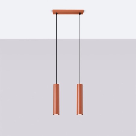 Pendant light Vaza, red, 2 lights