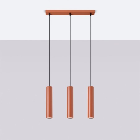 Pendant light Vaza, red, 3 lights