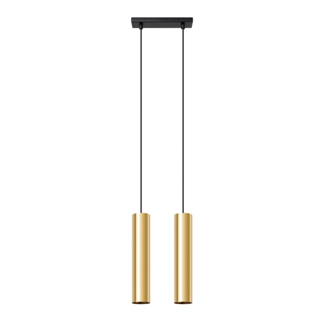 Pendant light Vaza, polished gold, 2 lights