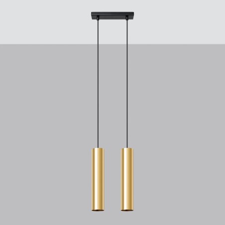 Pendant light Vaza, polished gold, 2 lights