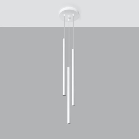 Pendant light Vacu, white, 3 lights