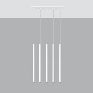 Pendant light Vacu, white, 5 lights
