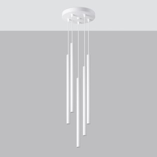 Pendant light Vacu, white, 5 lights