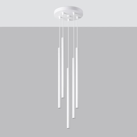 Pendant light Vacu, white, 5 lights
