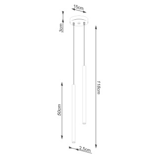 Pendant light Vacu, black, 2 light