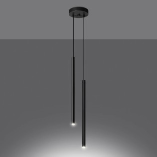 Pendant light Vacu, black, 2 light