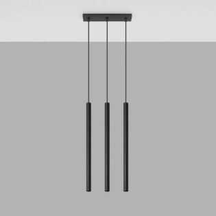 Pendant light Vacu, black, 3 lights