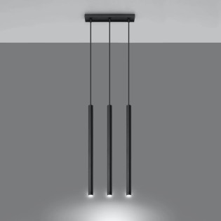 Pendant light Vacu, black, 3 lights