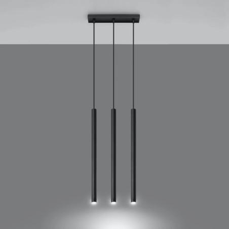 Pendant light Vacu, black, 3 lights