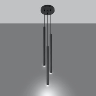 Pendant light Vacu, black, 3 lights