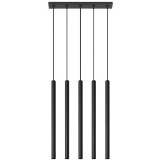 Pendant light Vacu, black, 5 lights