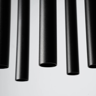 Pendant light Vacu, black, 5 lights