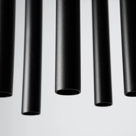 Pendant light Vacu, black, 5 lights