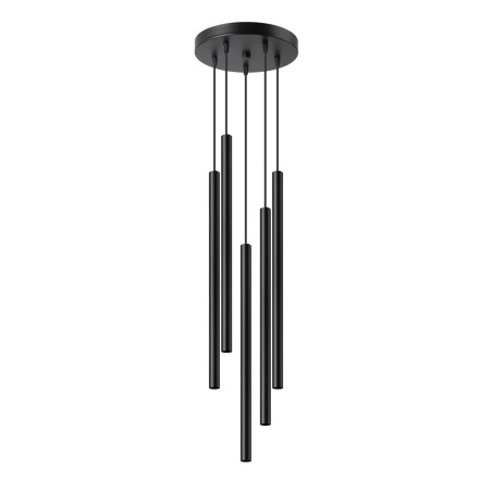 Pendant light Vacu, black, 5 lights