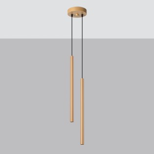 Pendant light Vacu, gold, 2 light