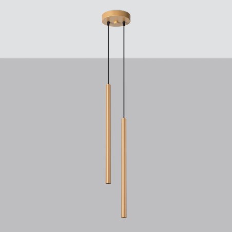 Pendant light Vacu, gold, 2 light