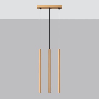 Pendant light Vacu, gold, 3 lights