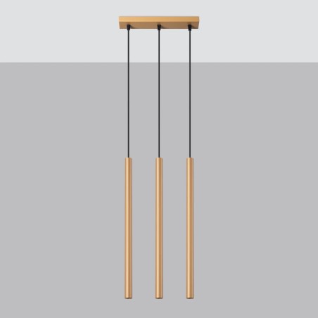 Pendant light Vacu, gold, 3 lights