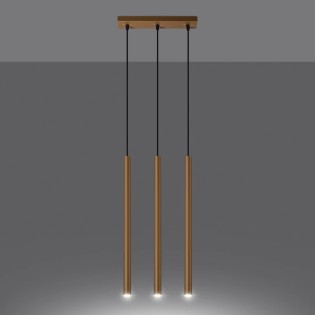 Pendant light Vacu, gold, 3 lights