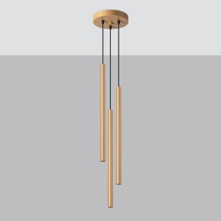 Pendant light Vacu, gold, 3 lights