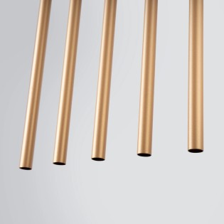 Pendant light Vacu, gold, 5 lights