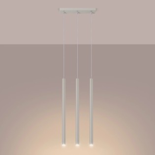 Pendant light Vacu, beige, 3 lights