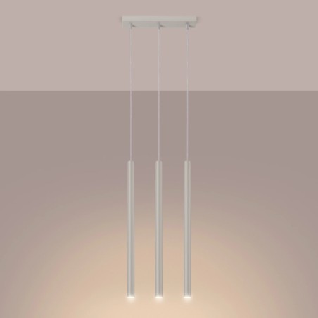 Pendant light Vacu, beige, 3 lights