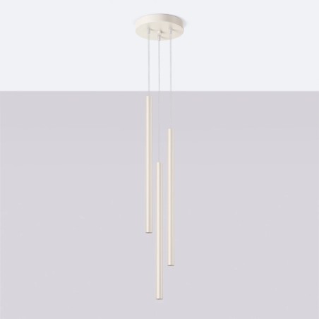 Pendant light Vacu, beige, 3 lights