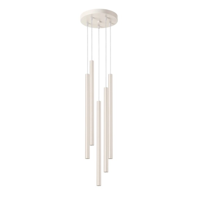 Pendant light Vacu, beige, 5 lights