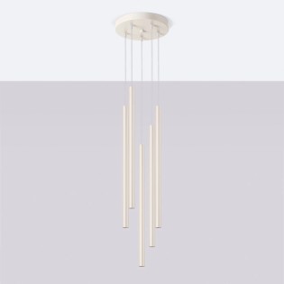 Pendant light Vacu, beige, 5 lights