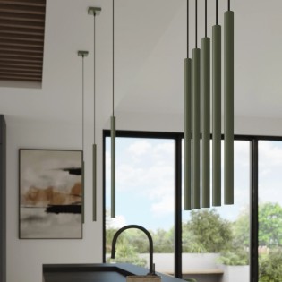 Pendant light Vacu, green, 1 ligh