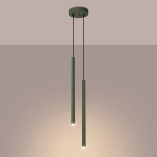 Pendant light Vacu, green, 2 light