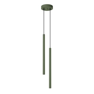Pendant light Vacu, green, 2 light