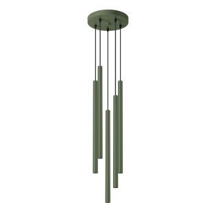 Pendant light Vacu, green, 5 lights