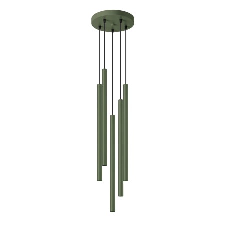 Pendant light Vacu, green, 5 lights