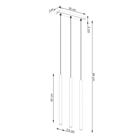 Pendant light Vacu, green, 3 lights