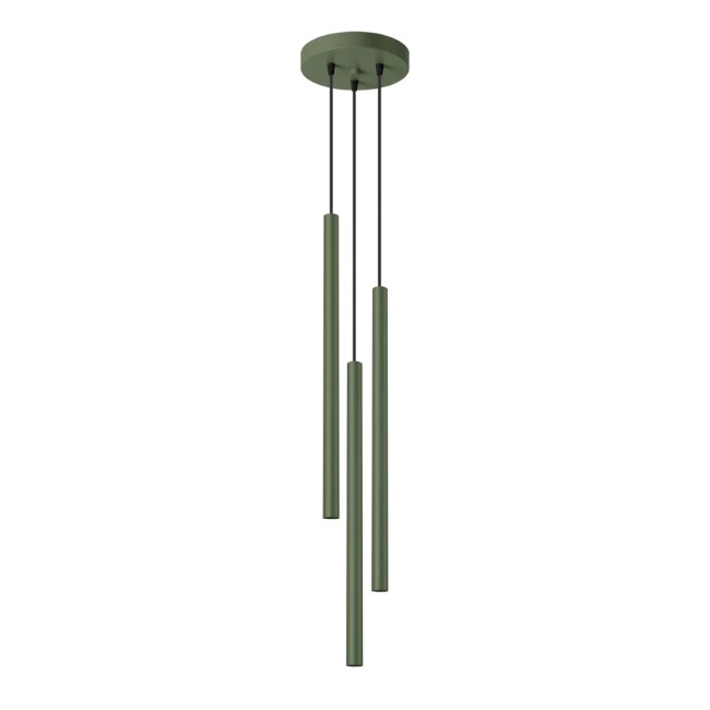 Pendant light Vacu, green, 3 lights