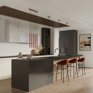 Pendant light Vacu, red, 1 ligh