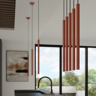 Pendant light Vacu, red, 1 ligh