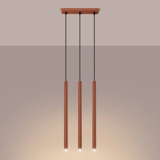 Pendant light Vacu, red, 3 lights