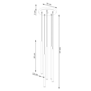 Pendant light Vacu, red, 5 lights