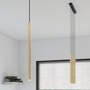 Pendant light Vacu, polished gold, 1 light