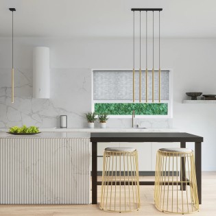 Pendant light Vacu, polished gold, 1 light